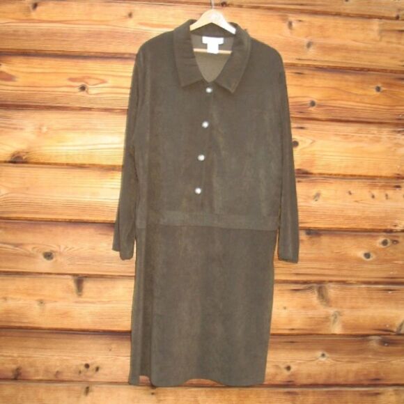 vintage Olive Green Cottage Core Dress - Picture 1 of 6